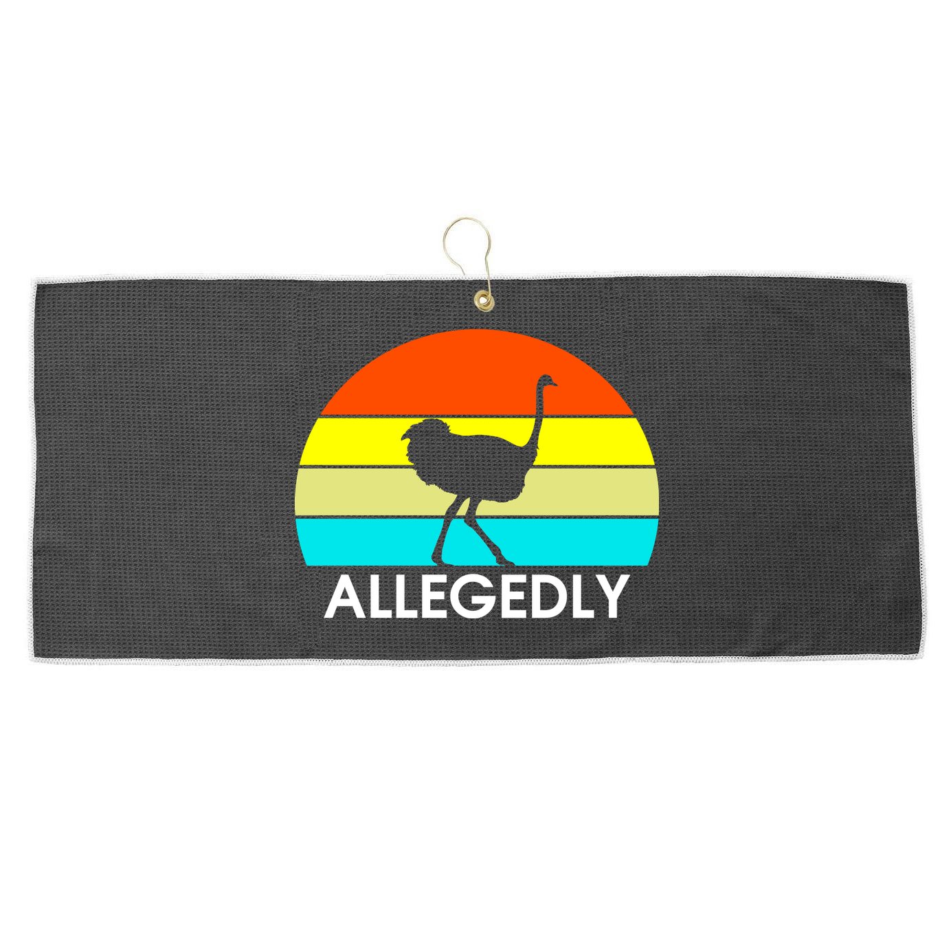 Retro Allegedly Ostrich Vintage Large Microfiber Waffle Golf Towel