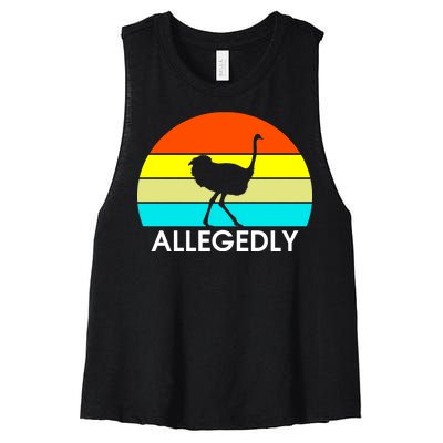 Retro Allegedly Ostrich Vintage Women's Racerback Cropped Tank