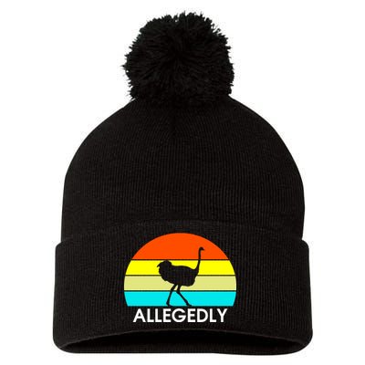 Retro Allegedly Ostrich Vintage Pom Pom 12in Knit Beanie