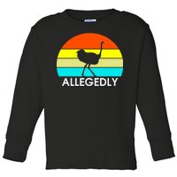 Retro Allegedly Ostrich Vintage Toddler Long Sleeve Shirt