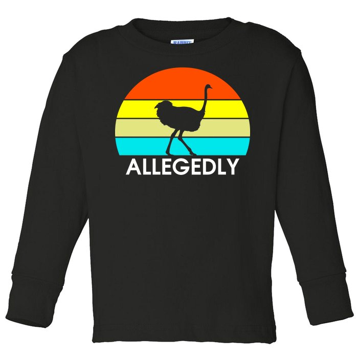 Retro Allegedly Ostrich Vintage Toddler Long Sleeve Shirt