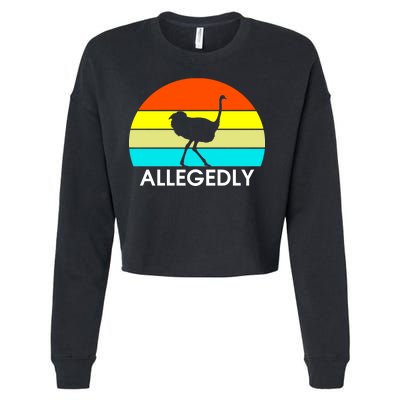 Retro Allegedly Ostrich Vintage Cropped Pullover Crew