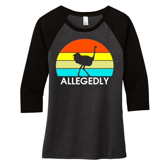 Retro Allegedly Ostrich Vintage Women's Tri-Blend 3/4-Sleeve Raglan Shirt