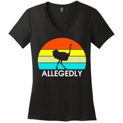 Retro Allegedly Ostrich Vintage Women's V-Neck T-Shirt