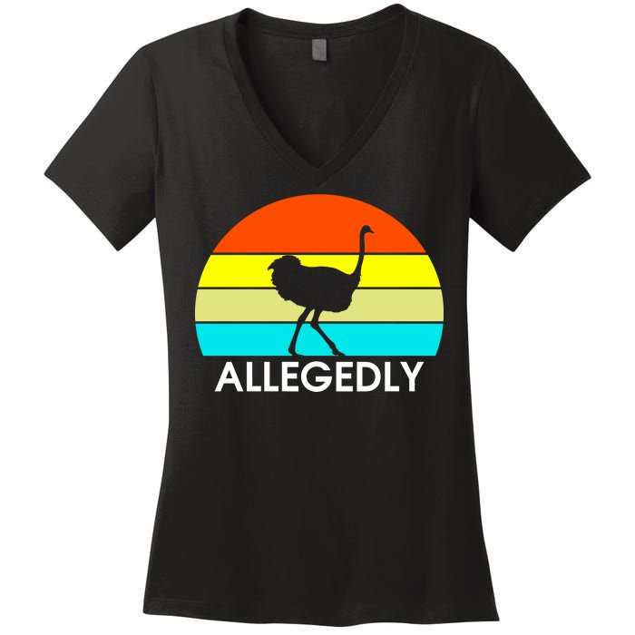 Retro Allegedly Ostrich Vintage Women's V-Neck T-Shirt