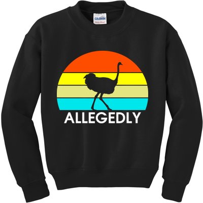 Retro Allegedly Ostrich Vintage Kids Sweatshirt