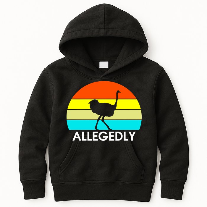 Retro Allegedly Ostrich Vintage Kids Hoodie