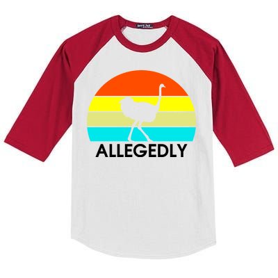 Retro Allegedly Ostrich Vintage Kids Colorblock Raglan Jersey