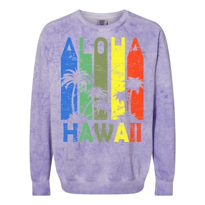 Retro Aloha Hawaii Logo Colorblast Crewneck Sweatshirt