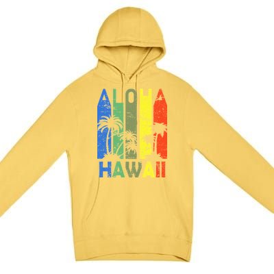 Retro Aloha Hawaii Logo Premium Pullover Hoodie