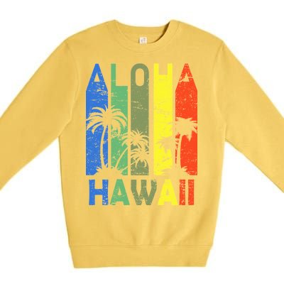 Retro Aloha Hawaii Logo Premium Crewneck Sweatshirt