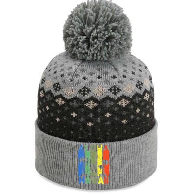 Retro Aloha Hawaii Logo The Baniff Cuffed Pom Beanie