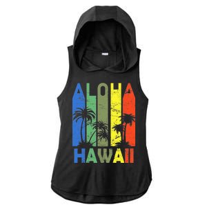 Retro Aloha Hawaii Logo Ladies PosiCharge Tri-Blend Wicking Draft Hoodie Tank