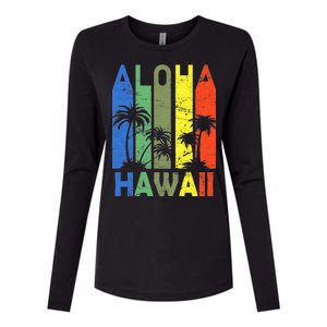 Retro Aloha Hawaii Logo Womens Cotton Relaxed Long Sleeve T-Shirt