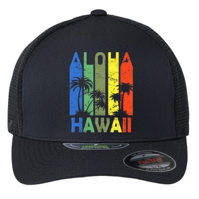 Retro Aloha Hawaii Logo Flexfit Unipanel Trucker Cap