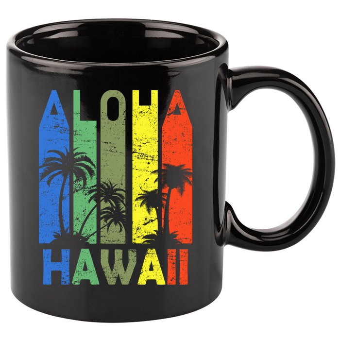 Retro Aloha Hawaii Logo 11oz C Handle Ceramic Mug