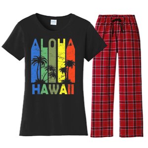 Retro Aloha Hawaii Logo Women's Flannel Pajama Set