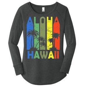 Retro Aloha Hawaii Logo Women's Perfect Tri Tunic Long Sleeve Shirt