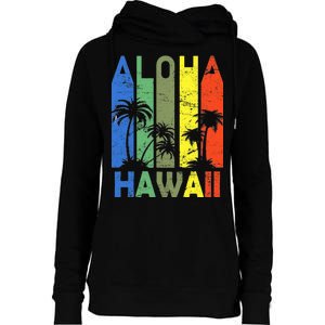 Retro Aloha Hawaii Logo Womens Funnel Neck Pullover Hood