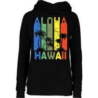 Retro Aloha Hawaii Logo Womens Funnel Neck Pullover Hood