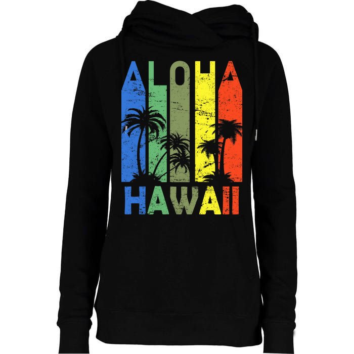 Retro Aloha Hawaii Logo Womens Funnel Neck Pullover Hood