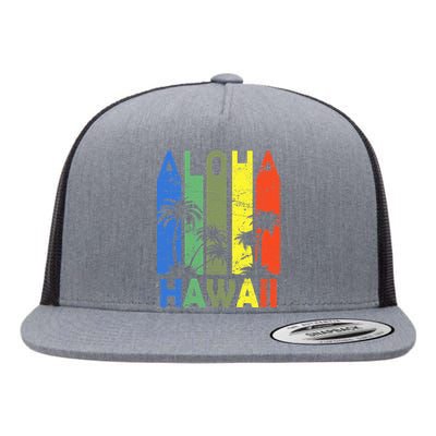 Retro Aloha Hawaii Logo Flat Bill Trucker Hat