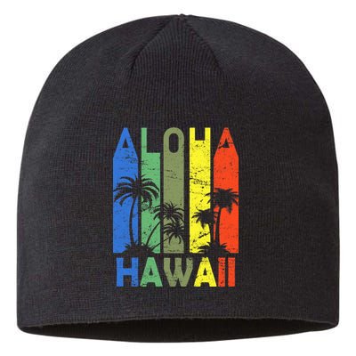 Retro Aloha Hawaii Logo Sustainable Beanie