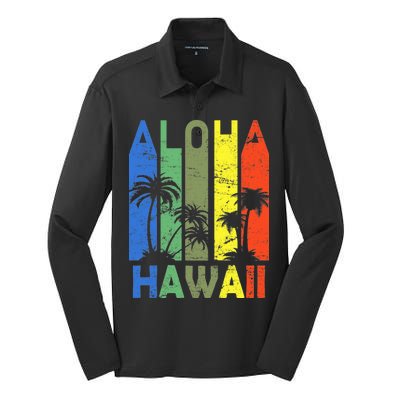 Retro Aloha Hawaii Logo Silk Touch Performance Long Sleeve Polo