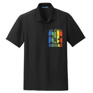 Retro Aloha Hawaii Logo Dry Zone Grid Polo