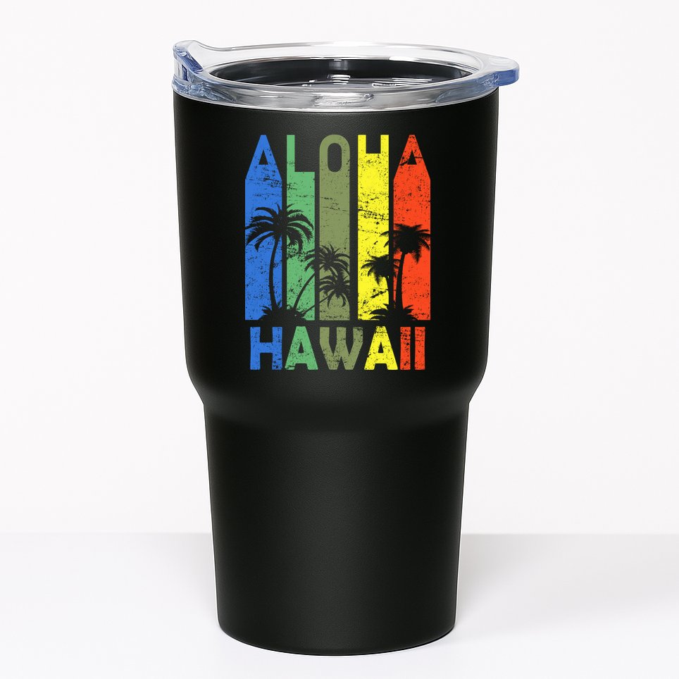 Retro Aloha Hawaii Logo Tumbler