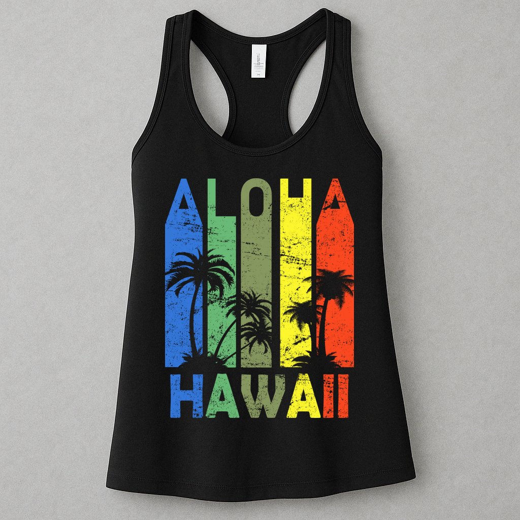 Retro Aloha Hawaii Logo Womens Tank Top