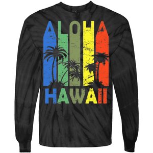 Retro Aloha Hawaii Logo Tie-Dye Long Sleeve Shirt