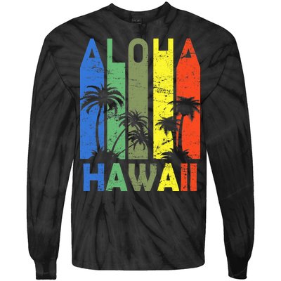 Retro Aloha Hawaii Logo Tie-Dye Long Sleeve Shirt