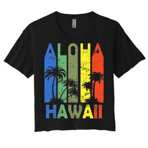 Retro Aloha Hawaii Logo Women's Crop Top Tee