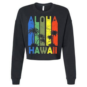 Retro Aloha Hawaii Logo Cropped Pullover Crew