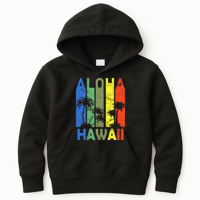 Retro Aloha Hawaii Logo Kids Hoodie