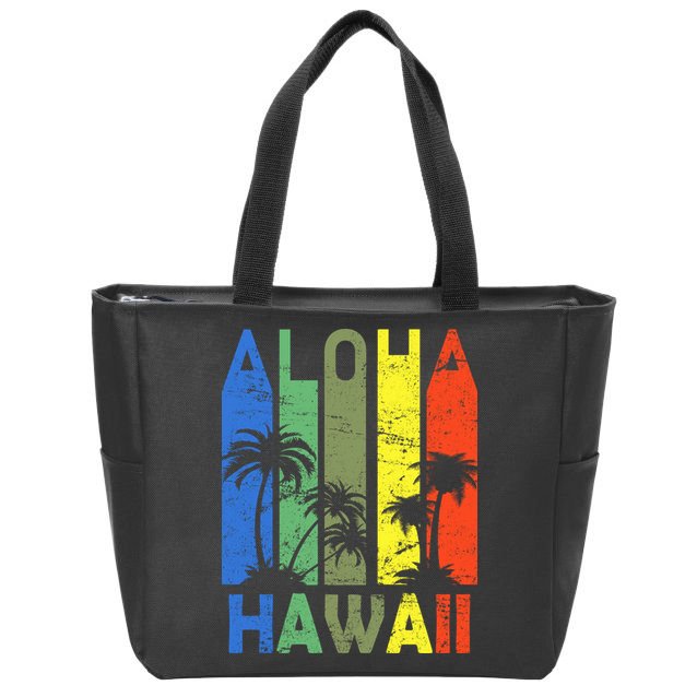 Retro Aloha Hawaii Logo Zip Tote Bag