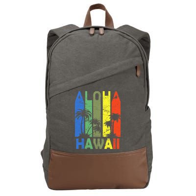 Retro Aloha Hawaii Logo Cotton Canvas Backpack