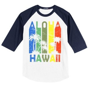 Retro Aloha Hawaii Logo Baseball Sleeve Shirt