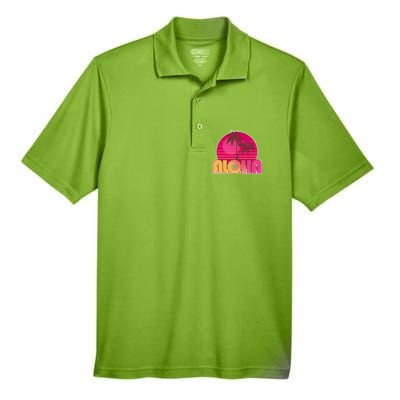 Retro Aloha Summer Fun Pink Logo Men's Origin Performance Piqué Polo