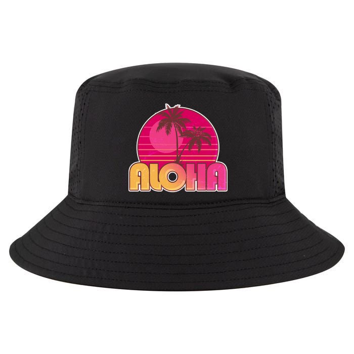 Retro Aloha Summer Fun Pink Logo Cool Comfort Performance Bucket Hat