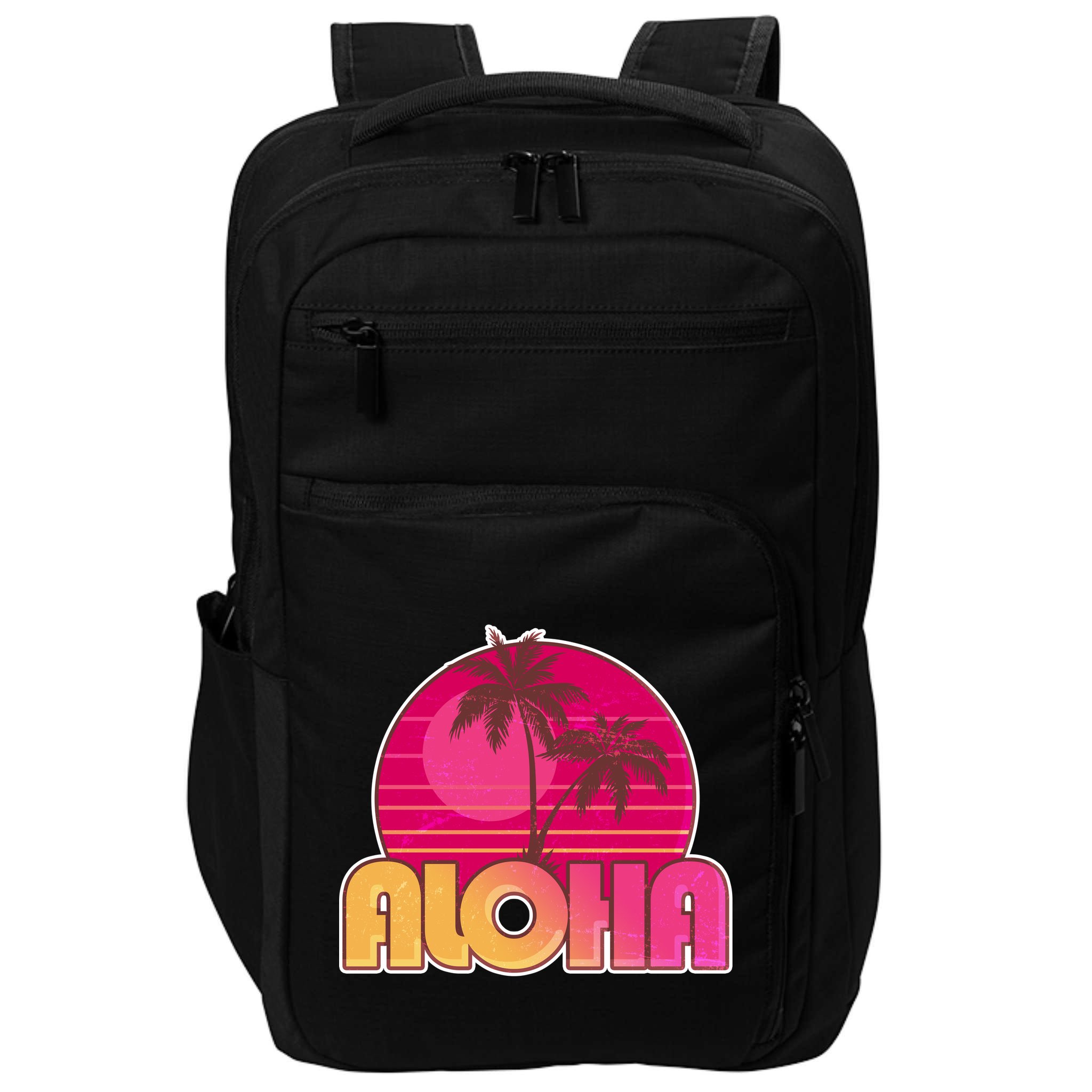 Retro Aloha Summer Fun Pink Logo Impact Tech Backpack