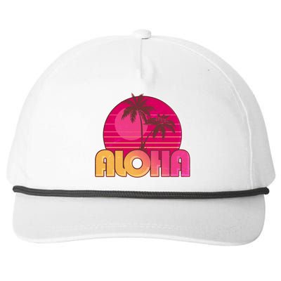 Retro Aloha Summer Fun Pink Logo Snapback Five-Panel Rope Hat