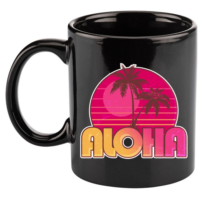Retro Aloha Summer Fun Pink Logo 11oz C Handle Ceramic Mug