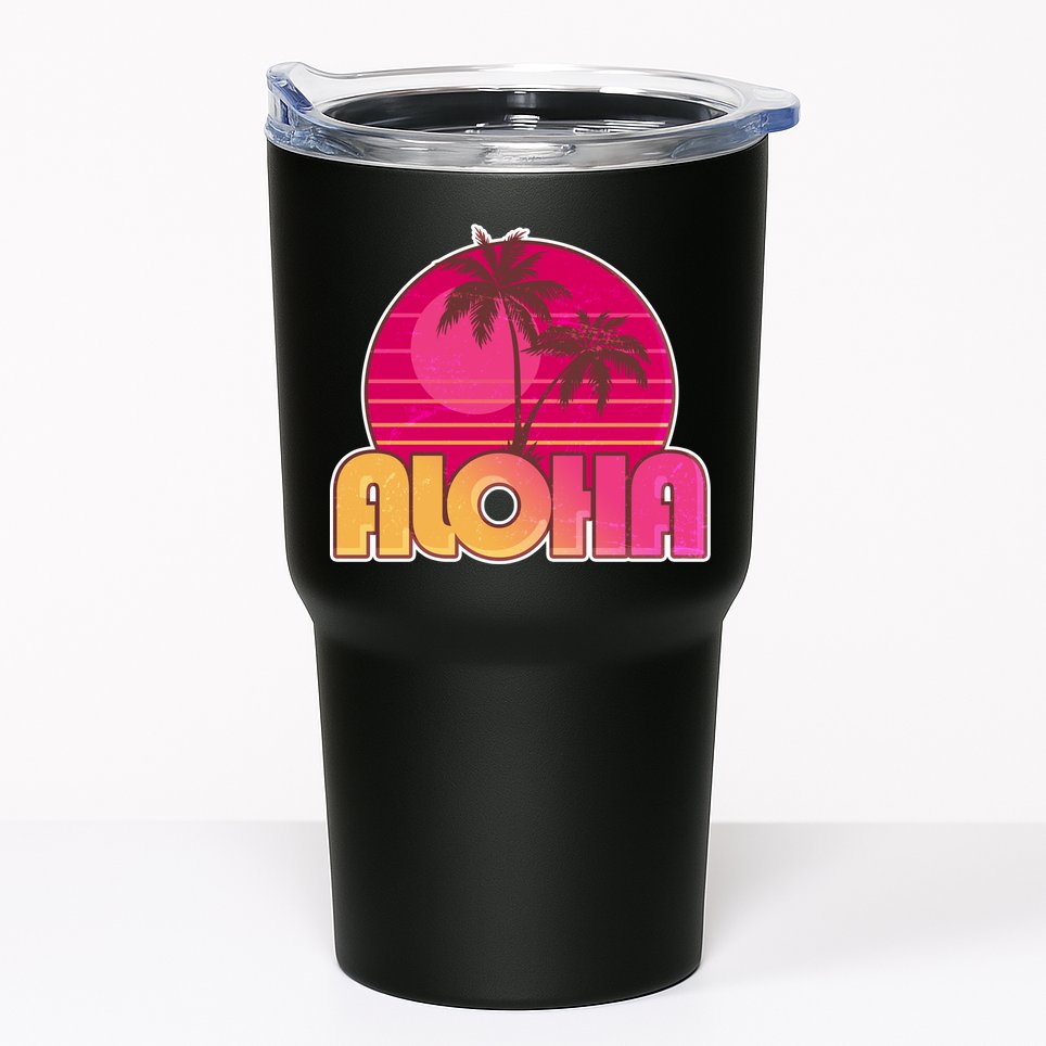 Retro Aloha Summer Fun Pink Logo Tumbler
