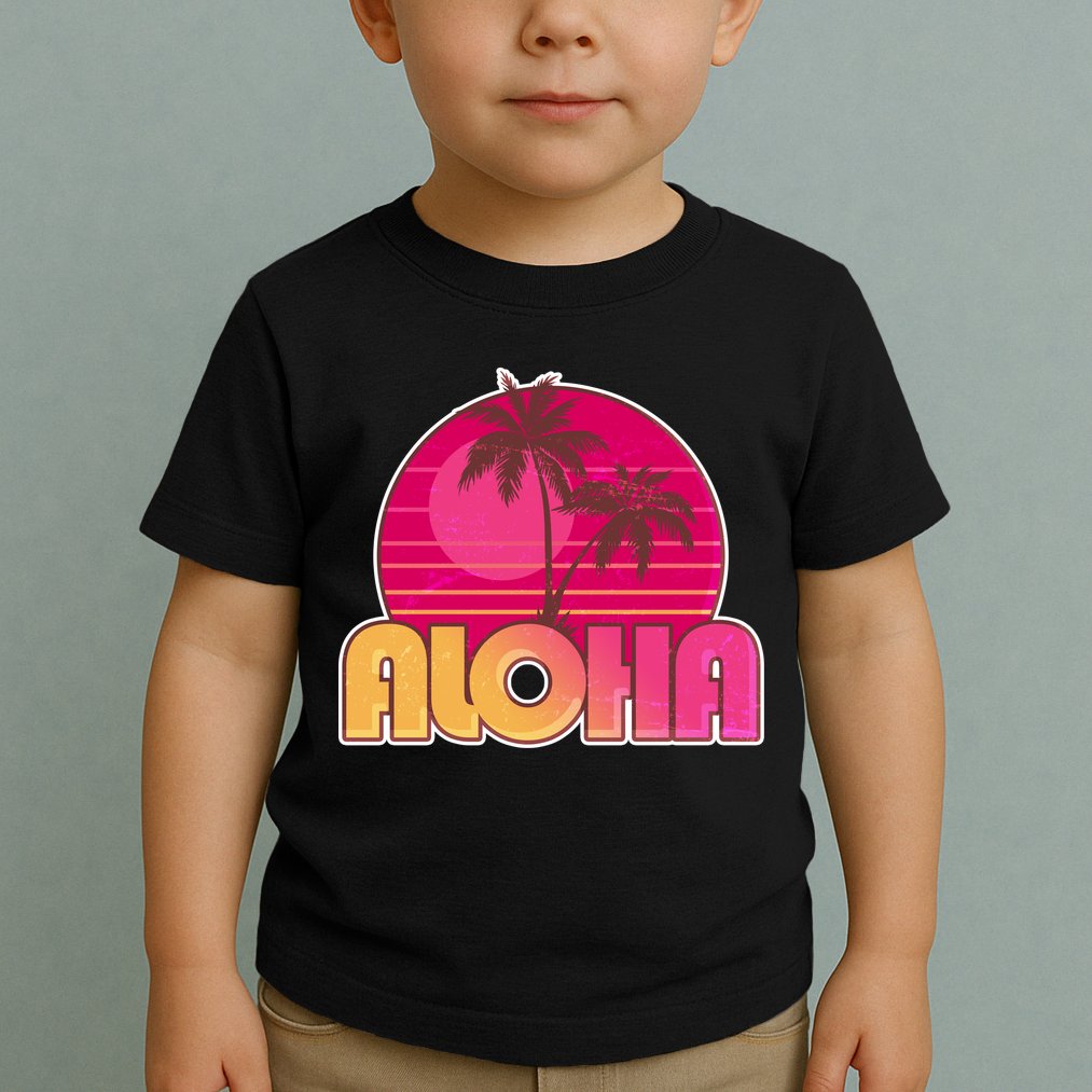 Retro Aloha Summer Fun Pink Logo Toddler T-Shirt
