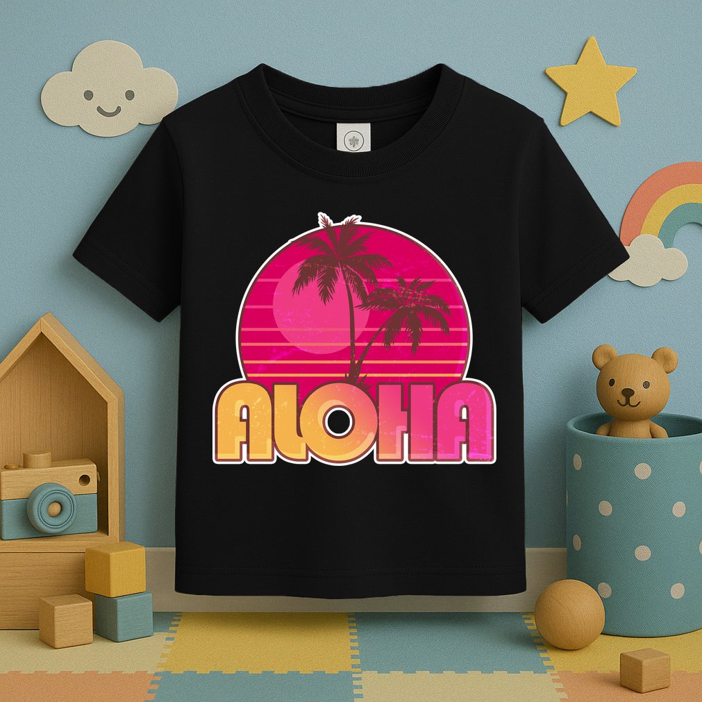 Retro Aloha Summer Fun Pink Logo Toddler T-Shirt