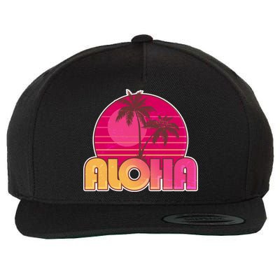 Retro Aloha Summer Fun Pink Logo Wool Snapback Cap