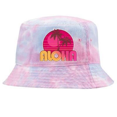 Retro Aloha Summer Fun Pink Logo Tie-Dyed Bucket Hat