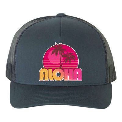 Retro Aloha Summer Fun Pink Logo Yupoong Adult 5-Panel Trucker Hat